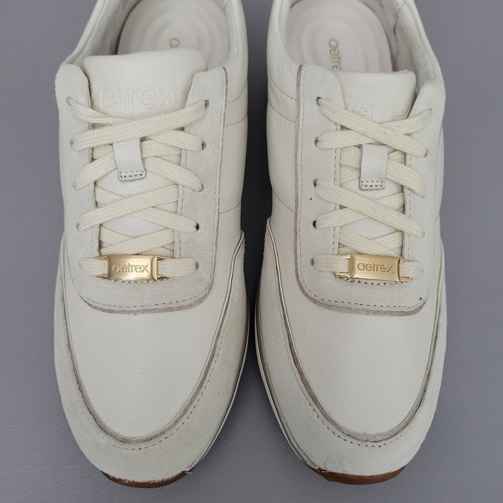 Aetrex Leather Ivy Leather Sneakers Lace Up Comfort Walking Arch Support 7.5 - Picture 7 of 12